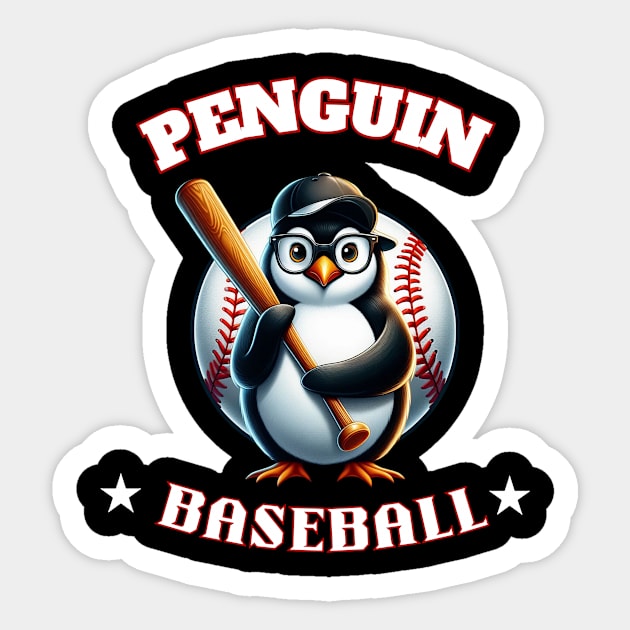 penguin baseball Sticker by jijo.artist